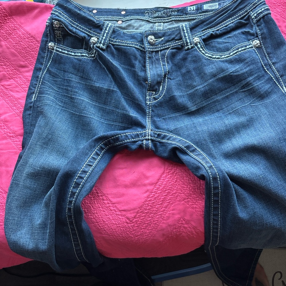 Miss Me Women's Easy Straight Leg Jeans - Classic Blue 31 x 35 - Picture 5 of 6